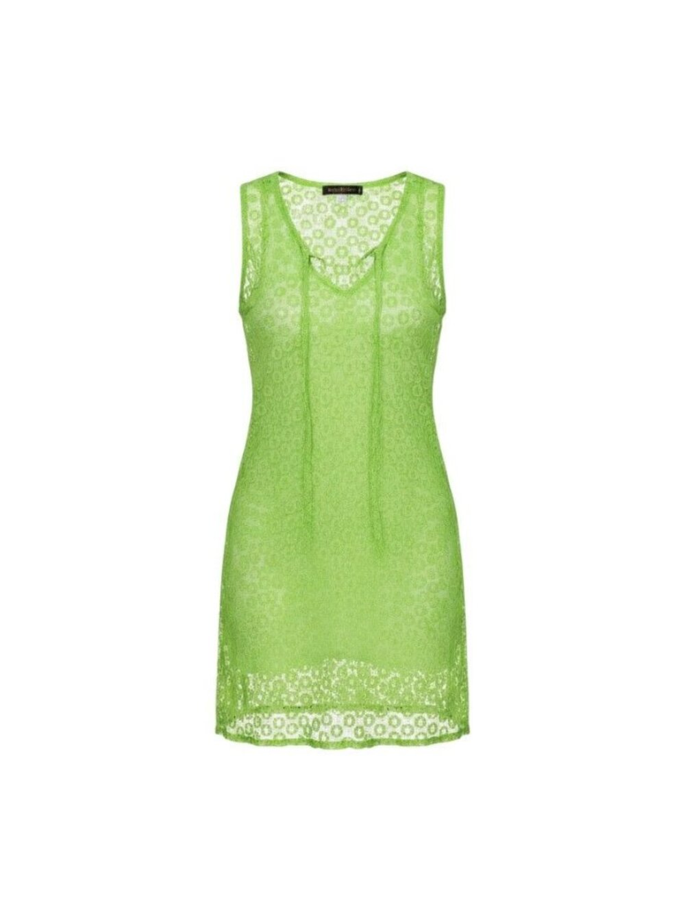 Manhattan Blues Womens Green Lace Sleeveless Cover-Up Dress Medium NWT